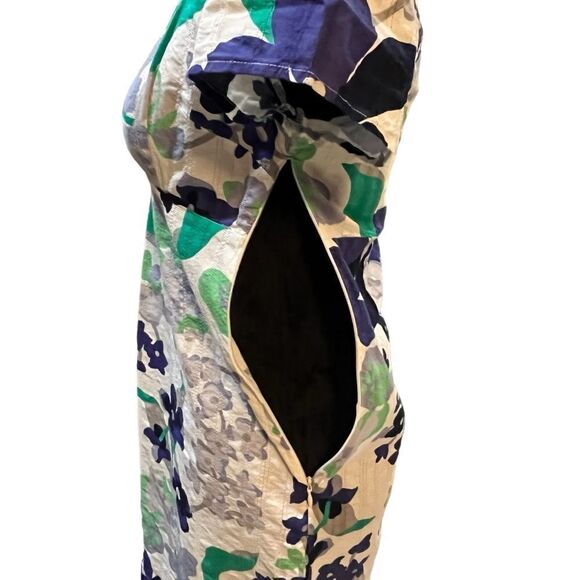 Boden Floral Mini Dress lightweight slim fit 100% cotton unlined sz 4 Petite 4P - Picture 3 of 16